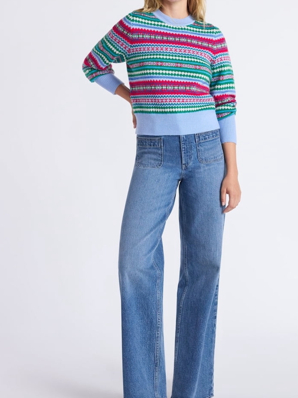 Women's Fair Isle Pullover Sweater Size XS